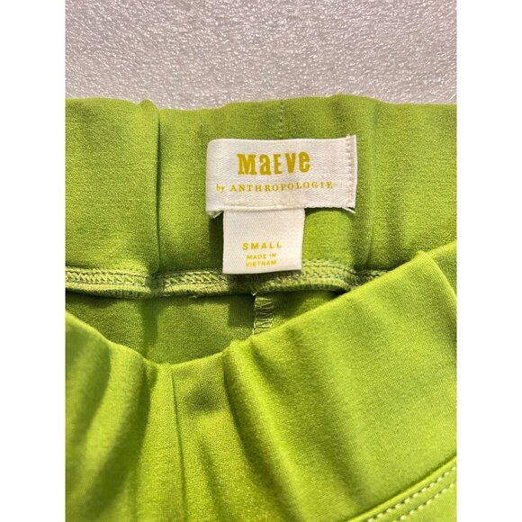 Maeve Anthropologie Ponte Flare Pants Green Track Style Women’s Small - Picture 6 of 7